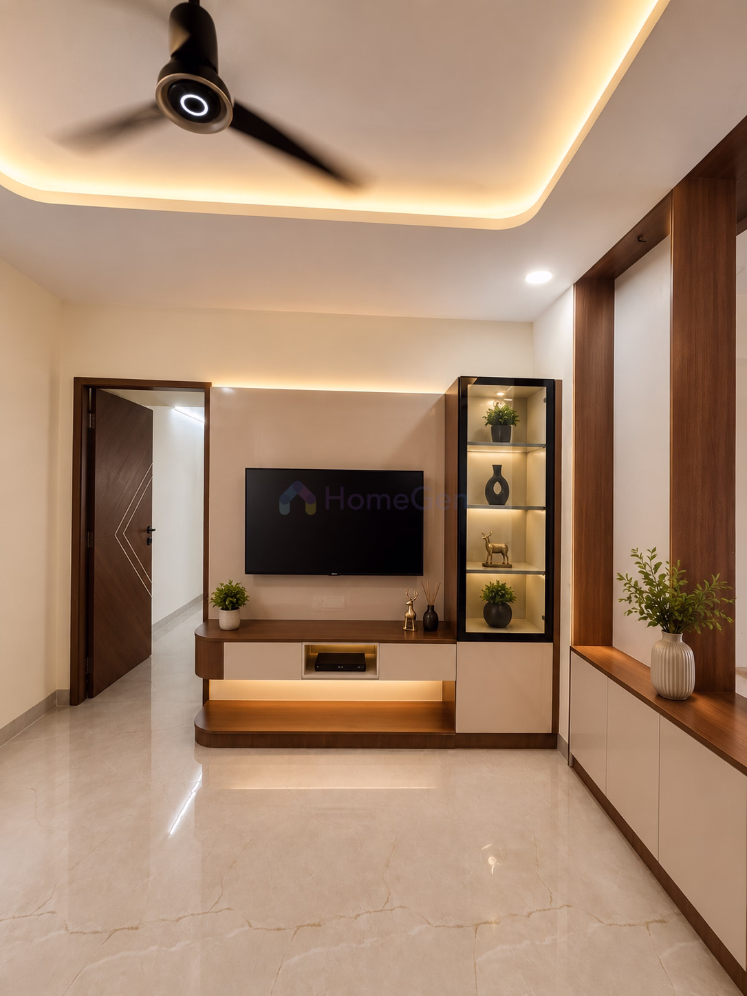 2BHK flat design interior in Mogappair, Chennai