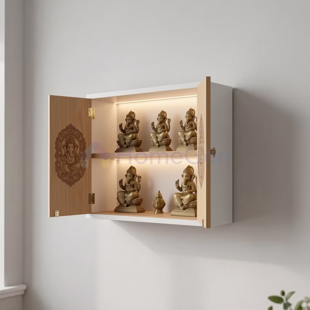 Wall-Mounted Pooja Shelf Design